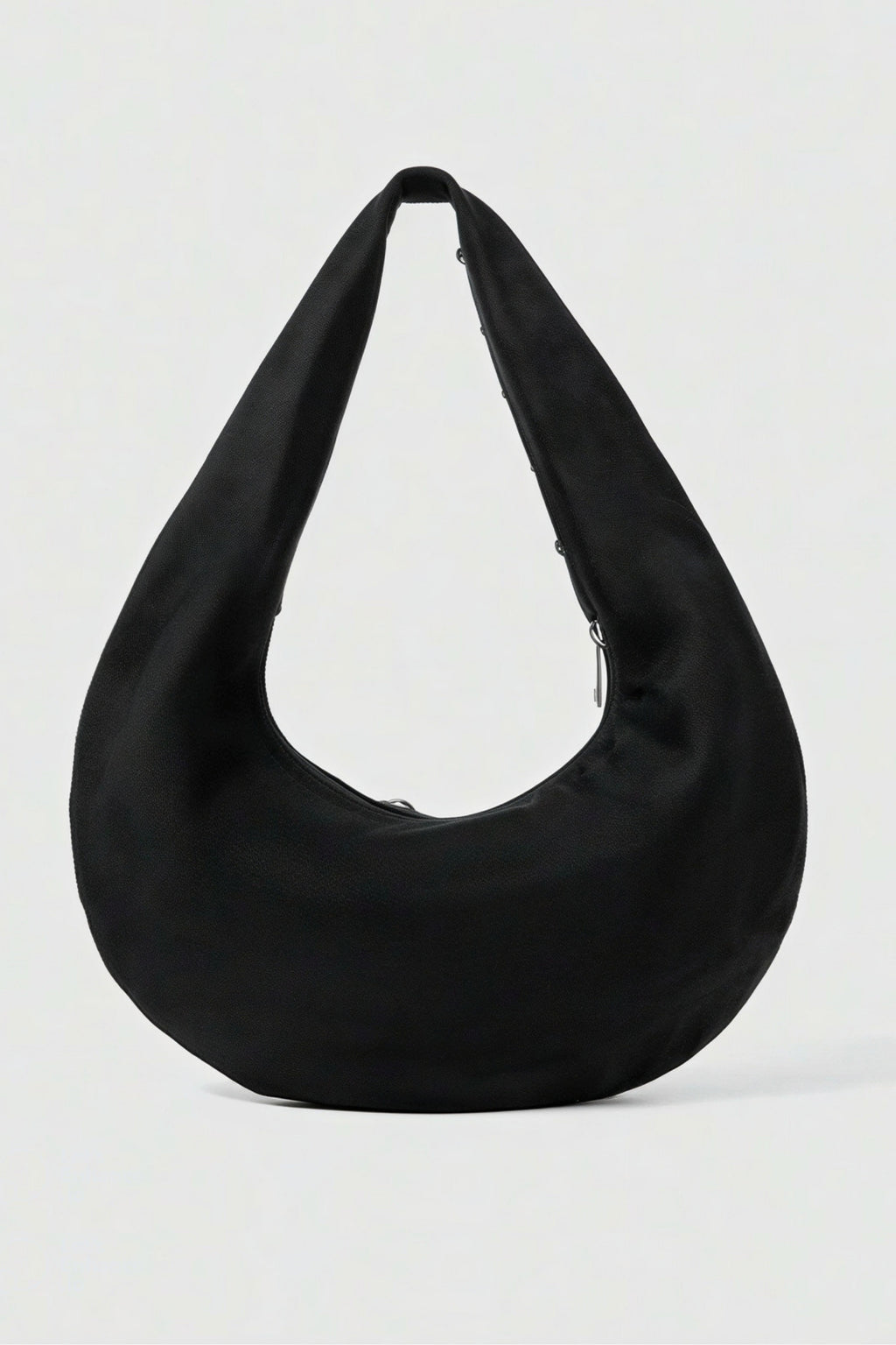 Schwarze Wildleder-Hobo-Tasche mit Nieten