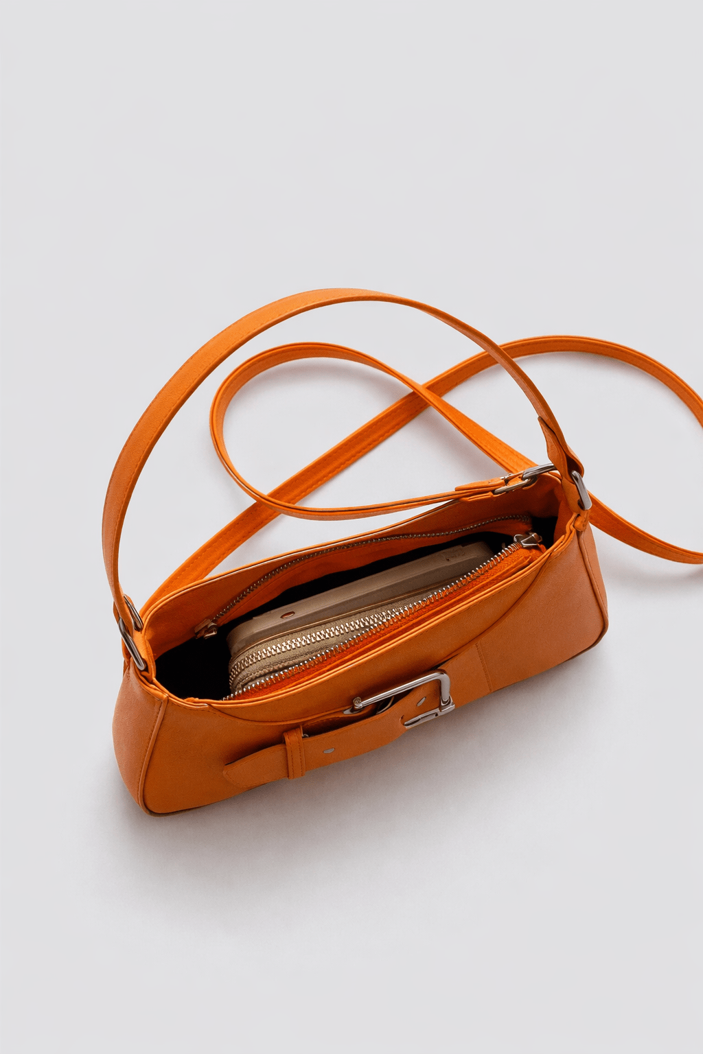 Oranje Schoudertas Met Gesp / Crossbody - Navoir