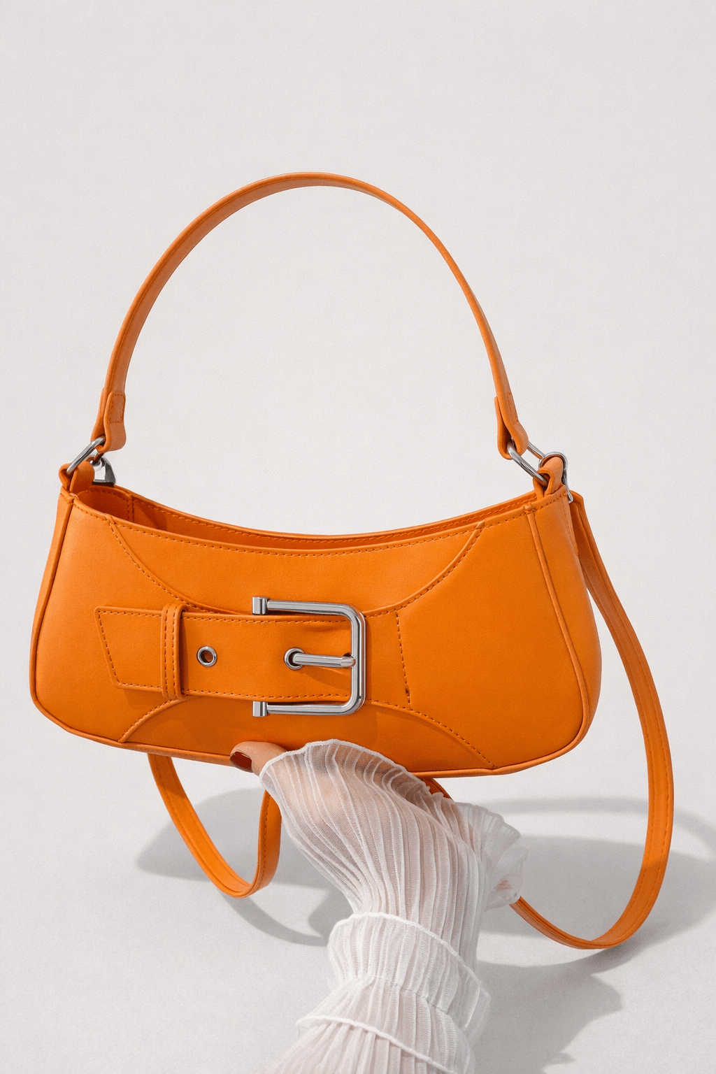 Oranje Schoudertas Met Gesp / Crossbody - Navoir