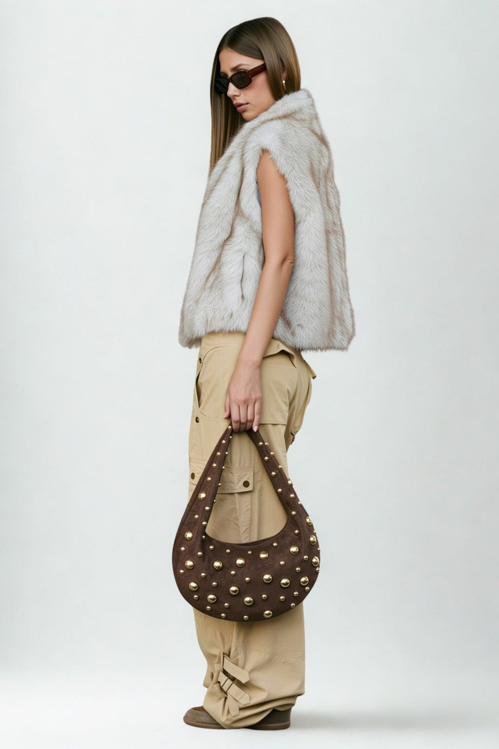 Schoudertas Suede Bruin - Navoir