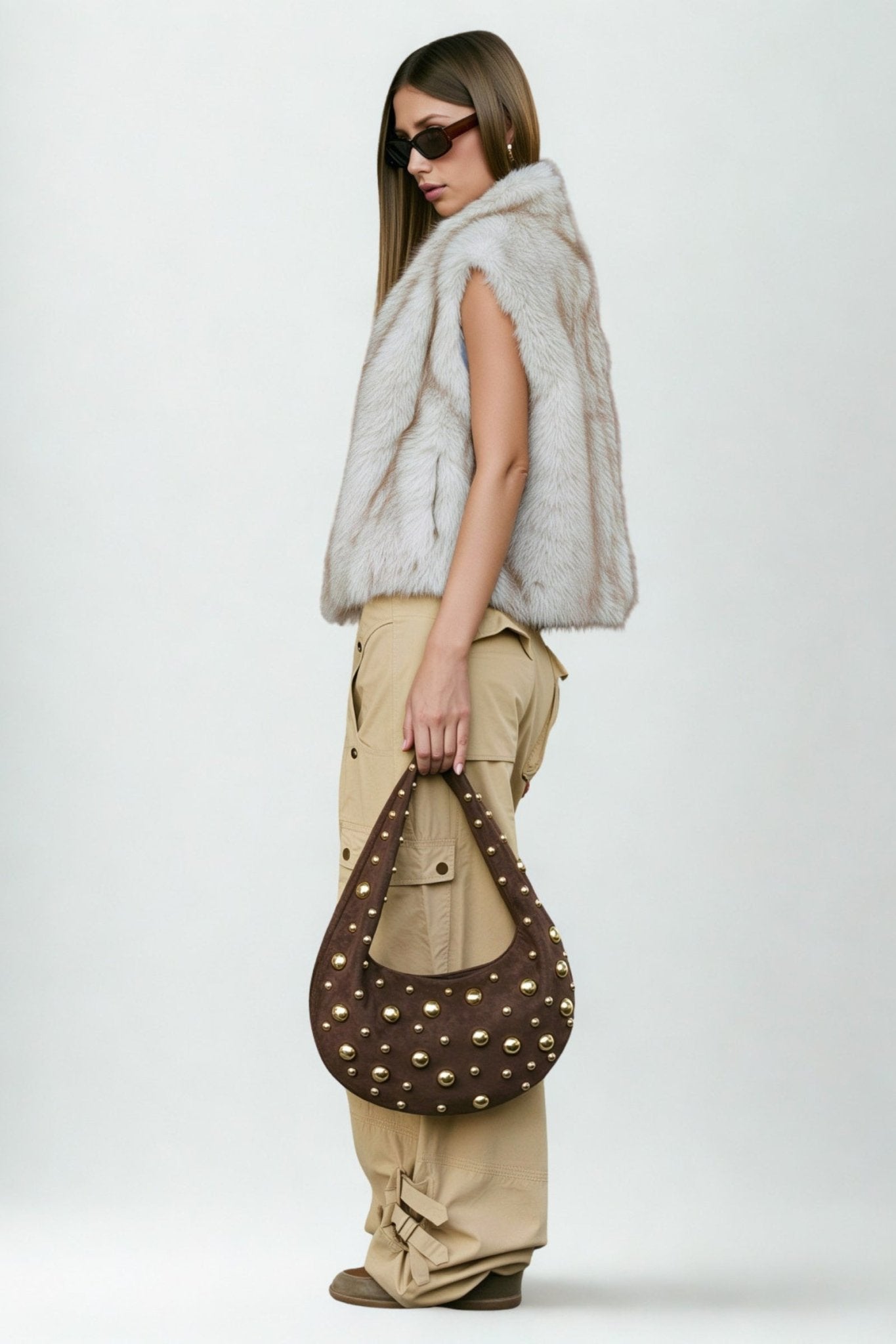 Schoudertas Suede Bruin - Navoir