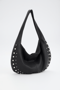Zwarte schoudertas met studs - Navoir